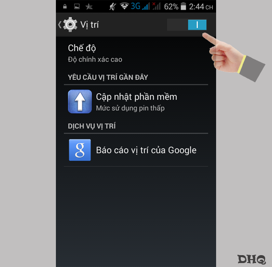 Bật vị trí lên